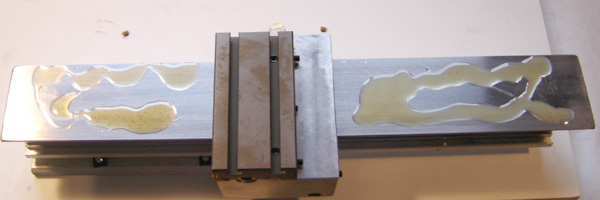 lapping oil on the Taig bed